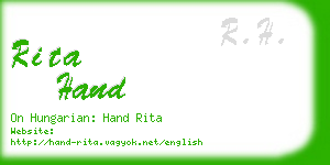 rita hand business card